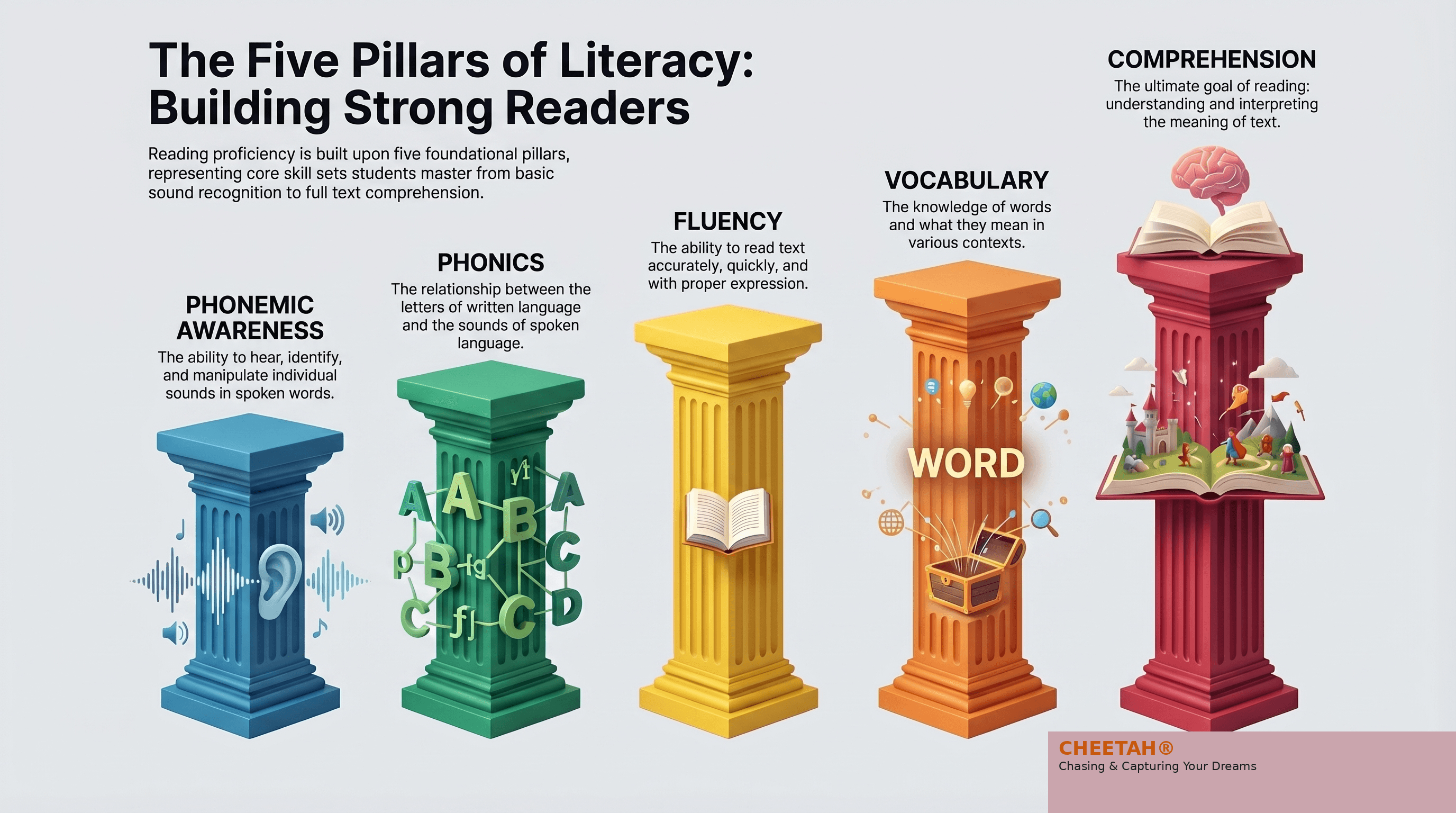 The Five Pillars of Literacy: Building Strong Readers